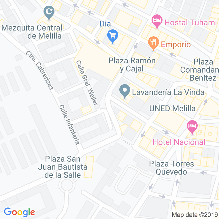 Código Postal calle Juan De Lanuza en Melilla