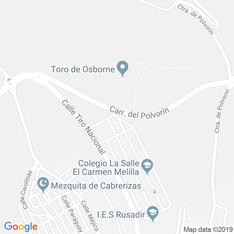 Código Postal calle Juan Guerrero Zamora en Melilla