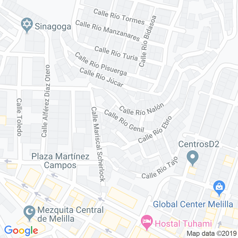 Código Postal calle Rio Genil en Melilla