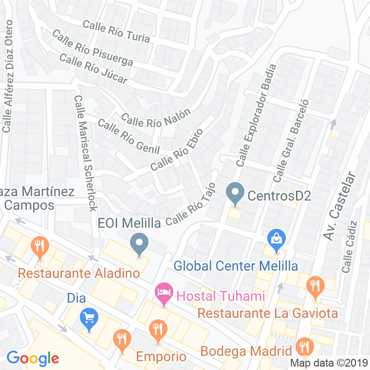 Código Postal calle Rio Miño en Melilla
