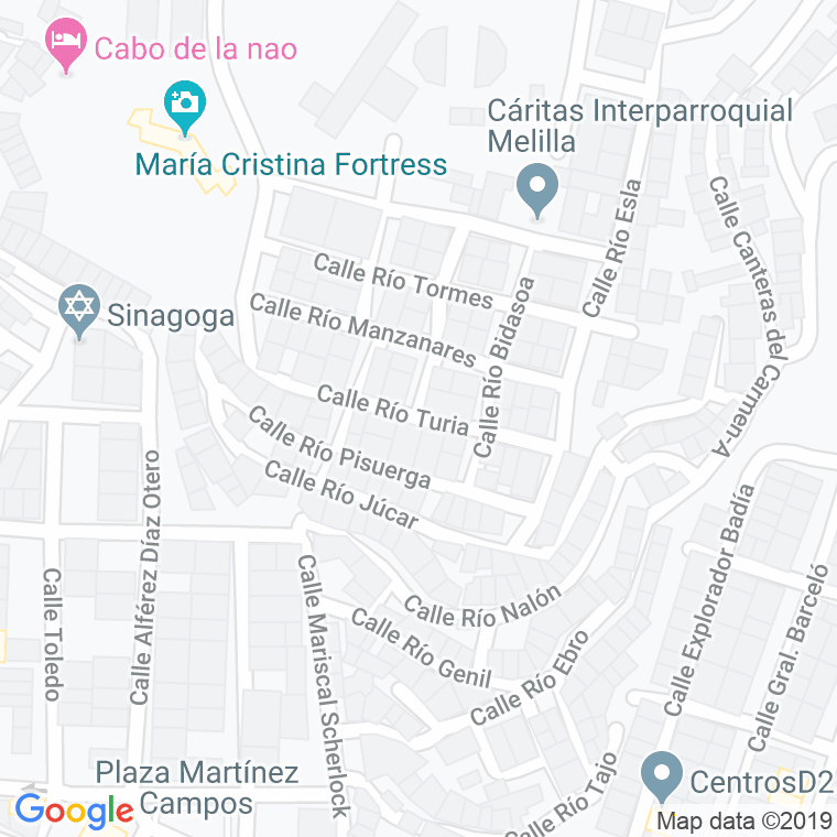 Código Postal calle Rio Turia en Melilla