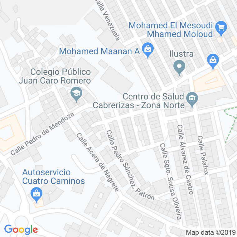 Código Postal calle Alonso De Ercilla en Melilla