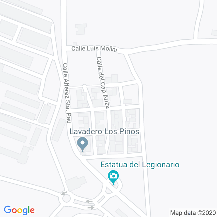 Código Postal calle Capitan Ariza en Melilla