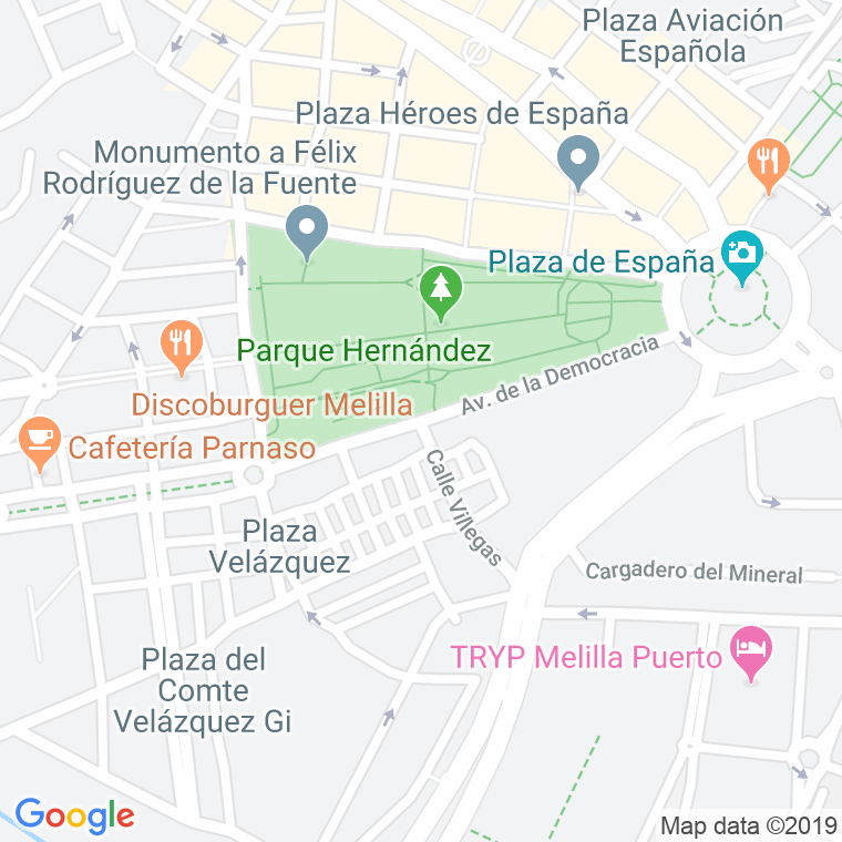 Código Postal calle Democracia, De La, avenida en Melilla