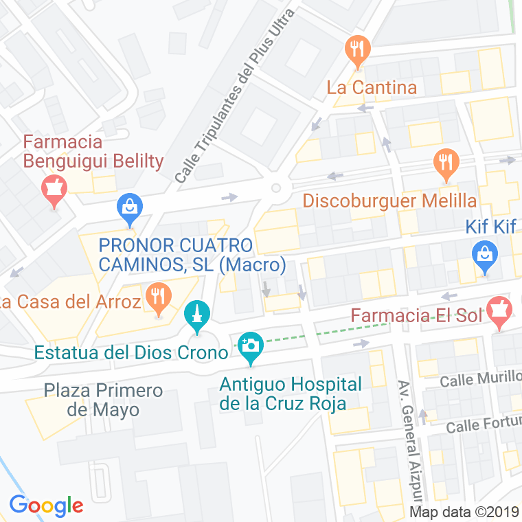 Código Postal calle Seijas Lozano en Melilla