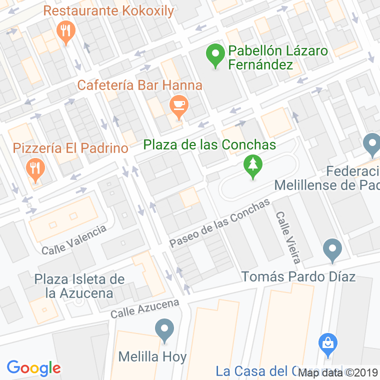 Código Postal calle Coral en Melilla