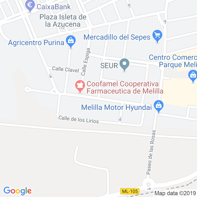 Código Postal calle Dalia en Melilla