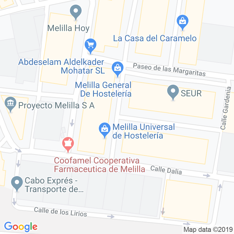 Código Postal calle Ficus en Melilla