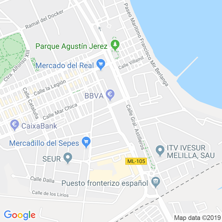 Código Postal calle General Villalba en Melilla