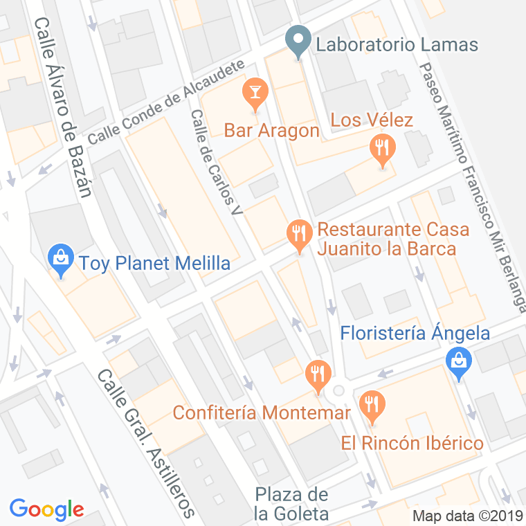 Código Postal calle Marques De Los Velez en Melilla