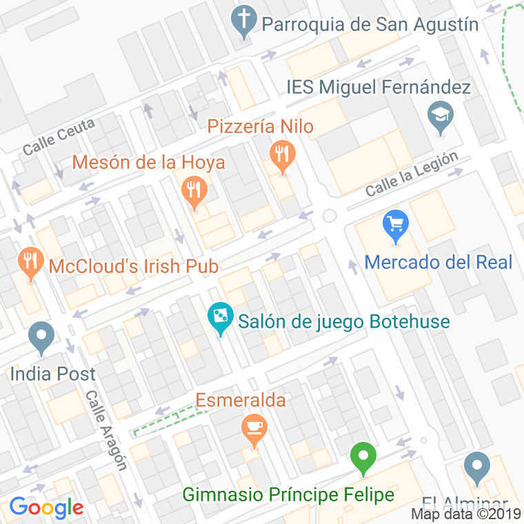 Código Postal calle Palencia en Melilla