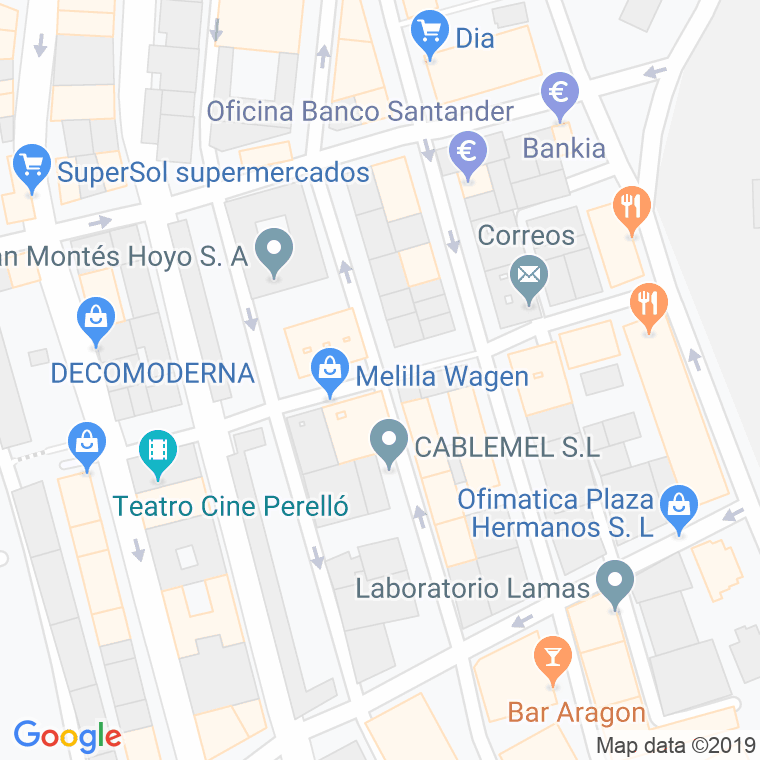 Código Postal calle Pedro Navarro en Melilla