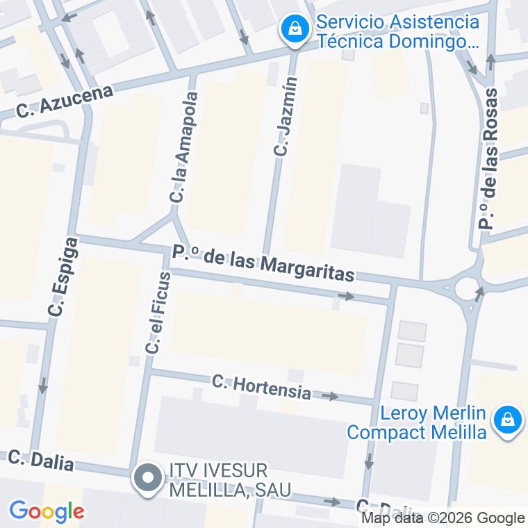 Código postal de Poligono las Margaritas en Melilla